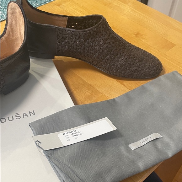 Dusan Women's Dark Brown Woven Flats - Picture 2 of 4